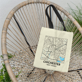 Sac à Tote Plan de la Ville de Chichester, Sussex 