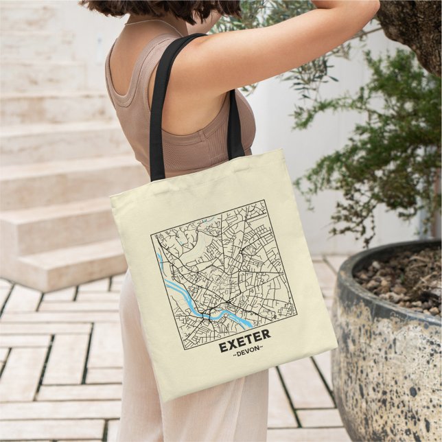 Sac à Tote Plan de la Ville d'Exeter, Devon (Créateur téléchargé)