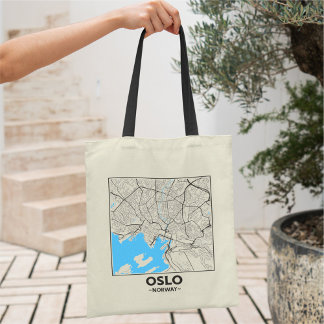 Sac à Tote Plan de la Ville d'Oslo, Norvège