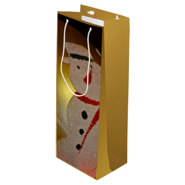 Sac à vin de l'ornement de Noël Snowman congelé (Devant Angle)