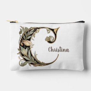 Sac Accessoires Lettre Florale Noir Art Nouveau