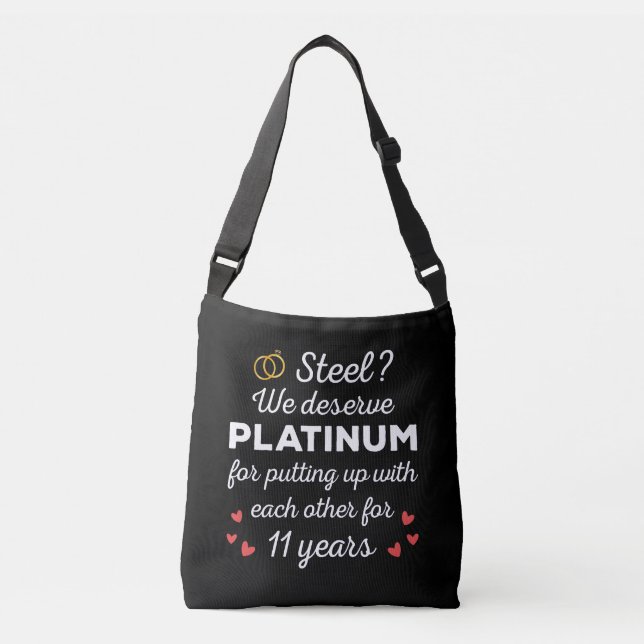 Sac Ajustable 11e anniversaire Mariage I - Steel Funny Couple (Devant)