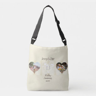 Sac Ajustable 13e anniversaire de Mariage Coeur dentelé