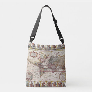 Sac Ajustable 1652 carte du monde, carte du monde d'atlas de mer