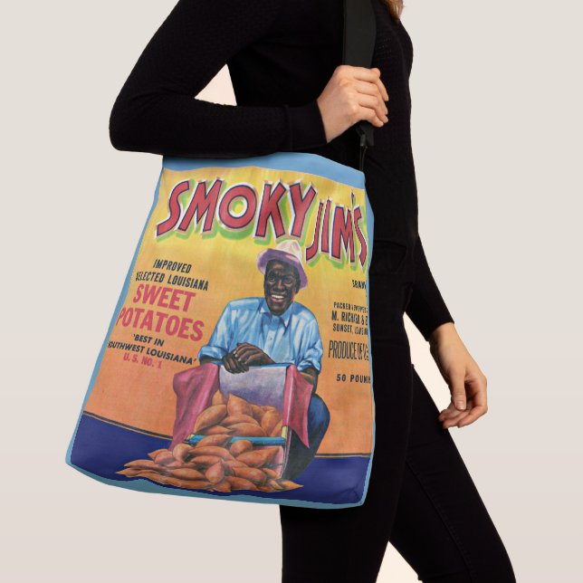 Sac Ajustable 1940 Smoky Jim's sweet potato crate étiquette (De près)
