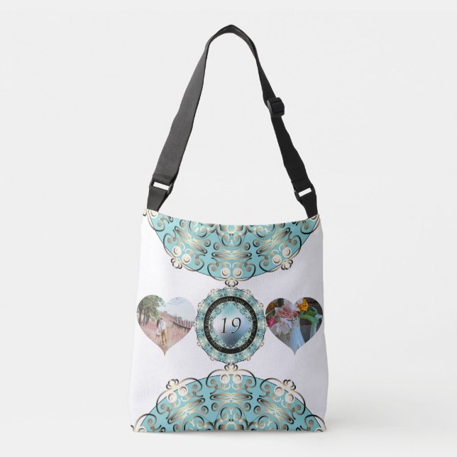 Sac Ajustable 2 Photos19ème anniversaire de Mariage Cadres cardi (Devant)