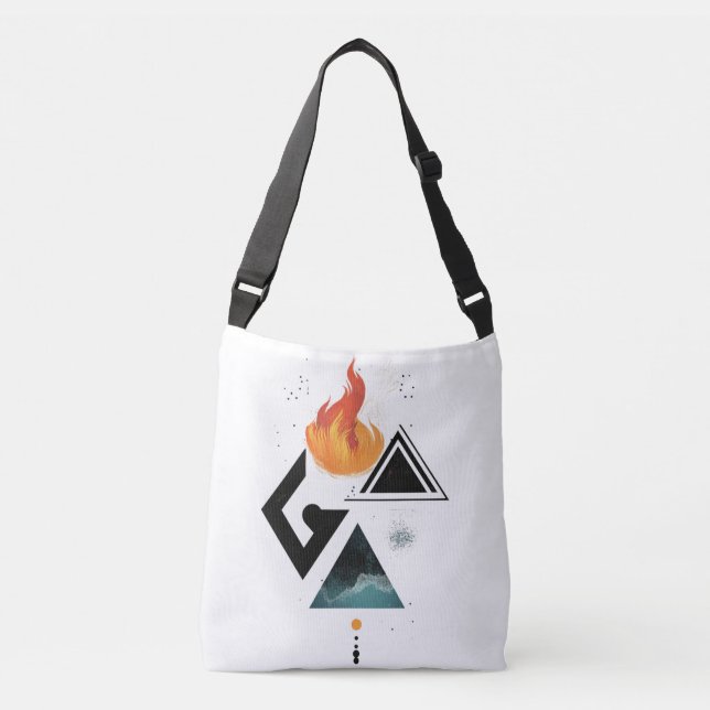 Sac Ajustable 4 éléments Epaule Fourre-tout - Terre, air, feu, e (Devant)