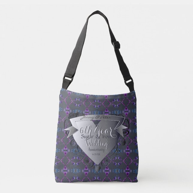 Sac Ajustable 6e anniversaire Mariage sucre, fer, Améthyste (Devant)