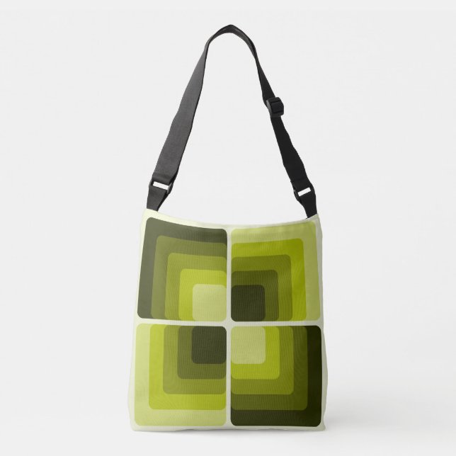 Sac Ajustable 70s Rainbow Squares Monochrome Green (Devant)
