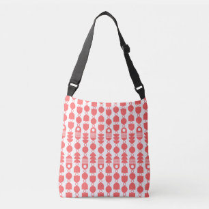 Sac Ajustable Abstrait 140823 - Rose tropical sur blanc
