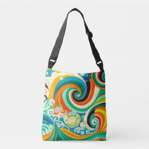 Sac Ajustable Abstrait rétro coloré les années 70 hippie Waves A