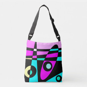 Sac Ajustable Abstrait Surf Turquoise Hot rose jaune noir