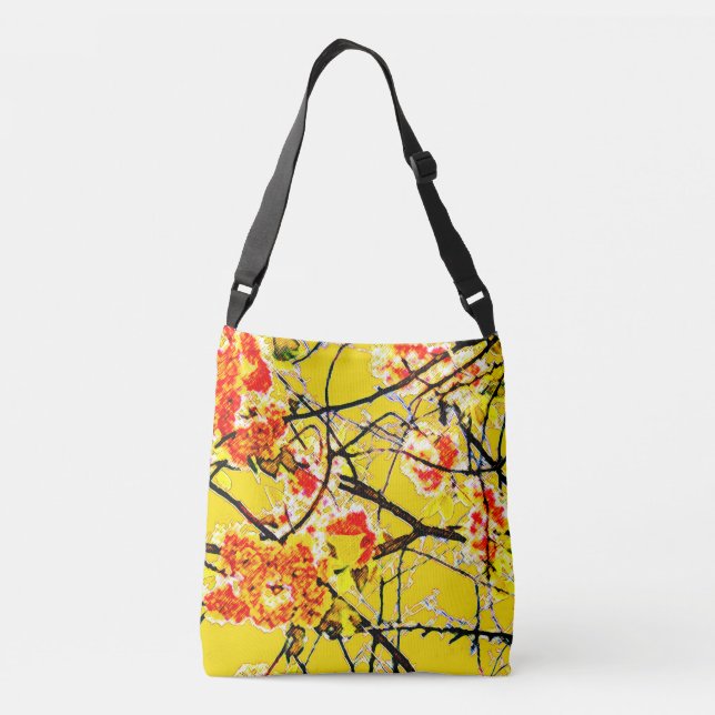 Sac Ajustable Abstraite fleur orientale imprimé jaune (Dos)