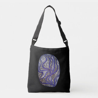 Sac Ajustable Abstraite main dessinée moderne noir bleu motif ar