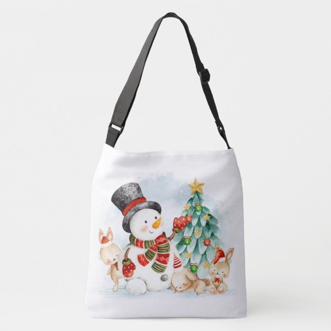Sac Ajustable Adables Bunnies Et Arbre De Snowman Noël (Dos)