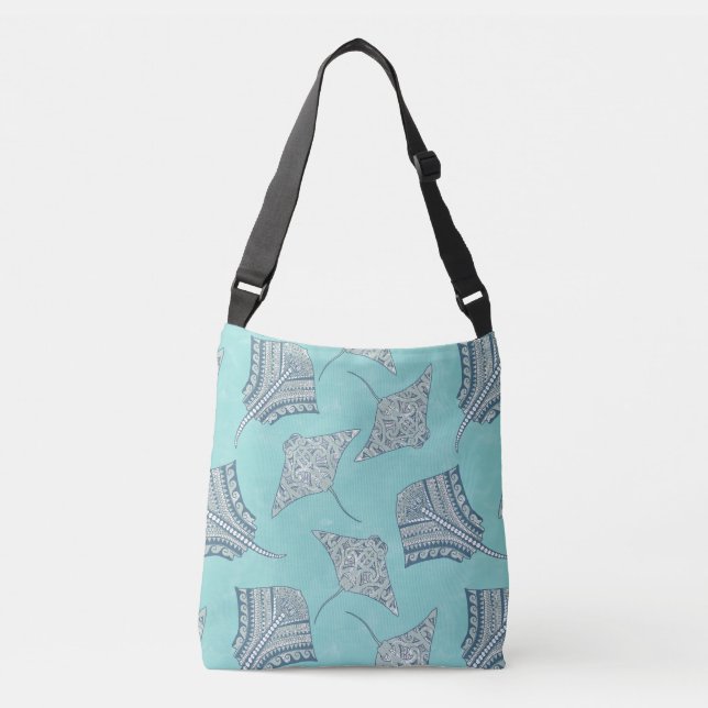 Sac Ajustable Aiguilles Tribales Bleues Douces (Devant)