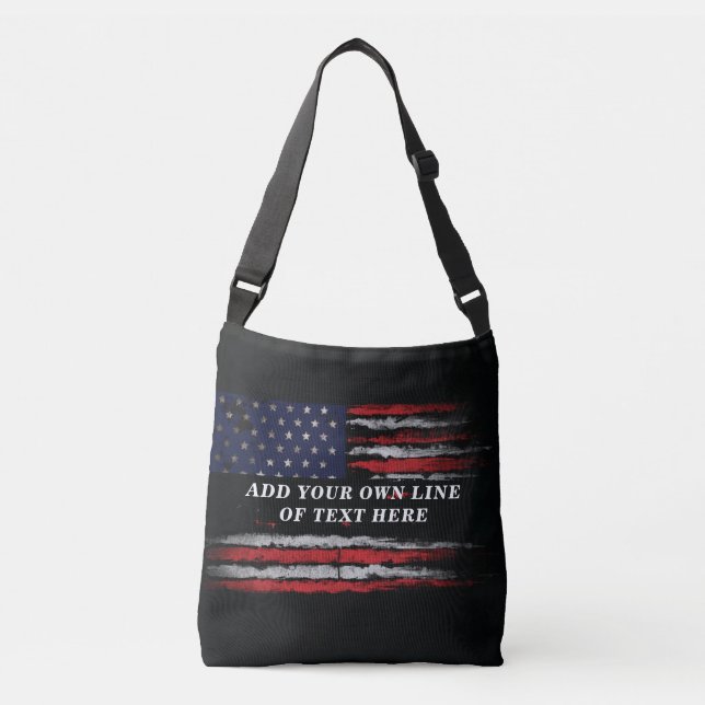 Sac Ajustable Ajouter votre propre texte sur grunge American fla (Devant)