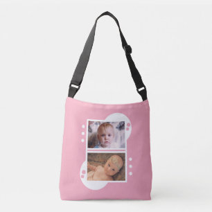 Sac Ajustable Ajoutez vos propres 4 photos rose et blanc