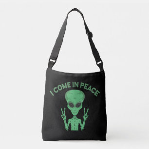 Sac Ajustable Alien Vert Je Viens En Paix OVNI Extraterrestre