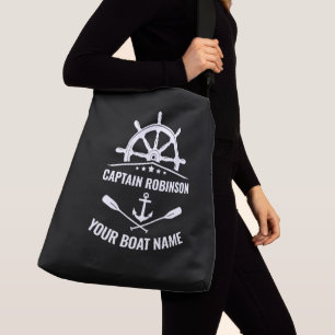 Sac Ajustable Ancre nautique Oars Wheel Boat Nom du capitaine No