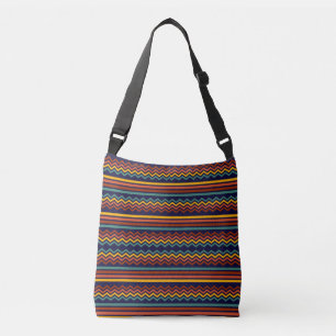 Sac Ajustable Années 1970 rétro rayures vintages et zig zag