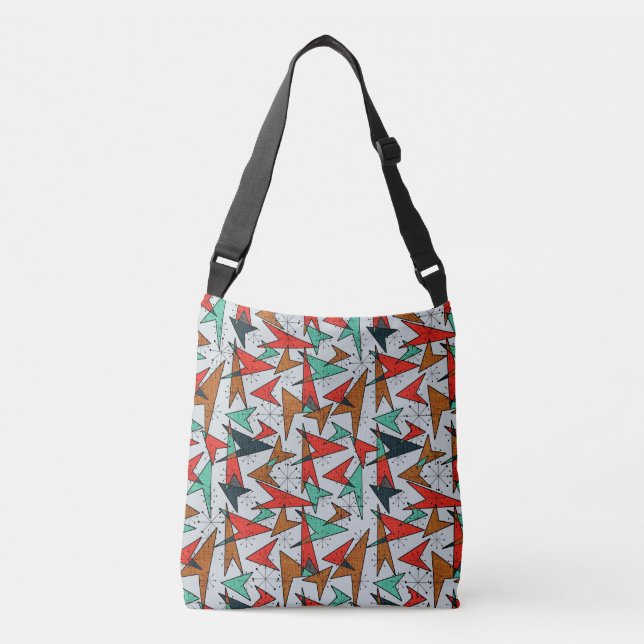 Sac Ajustable Aqua et Orange, Flèches atomiques, Cinquante Motif (Devant)