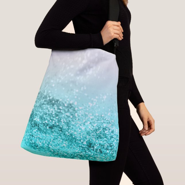 Sac Ajustable Aqua gris argenté Parties scintillant océanique Tu (De près)