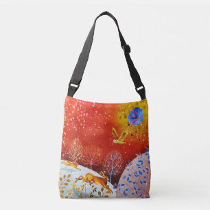 Sac Ajustable Aquarelle d'hiver Gold Woodland Rabbit Owl