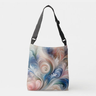 Sac Ajustable Aquarelle Imaginaire Floral Pastel Bleu & Crème