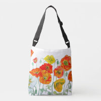Aquarelle orange rouge jaune cushion blanc