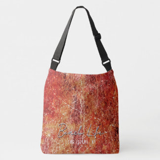 Sac Ajustable Aquarelle rouge Abstraite florissante avec texte p