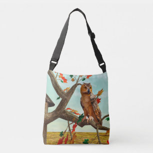 Sac Ajustable Arbre de l'érable à chouette d'automne Art fauniqu