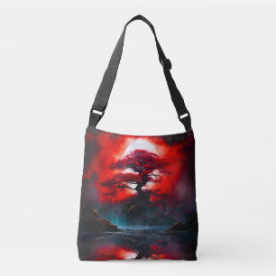 Sac Ajustable Arbre rouge mystique sous la pleine lune
