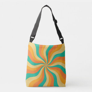 Sac Ajustable Arrière - plan coloré Retro les années 70 Sunburst