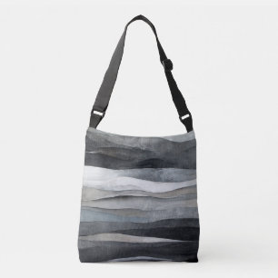 Sac Ajustable Art abstrait gris vagues grises