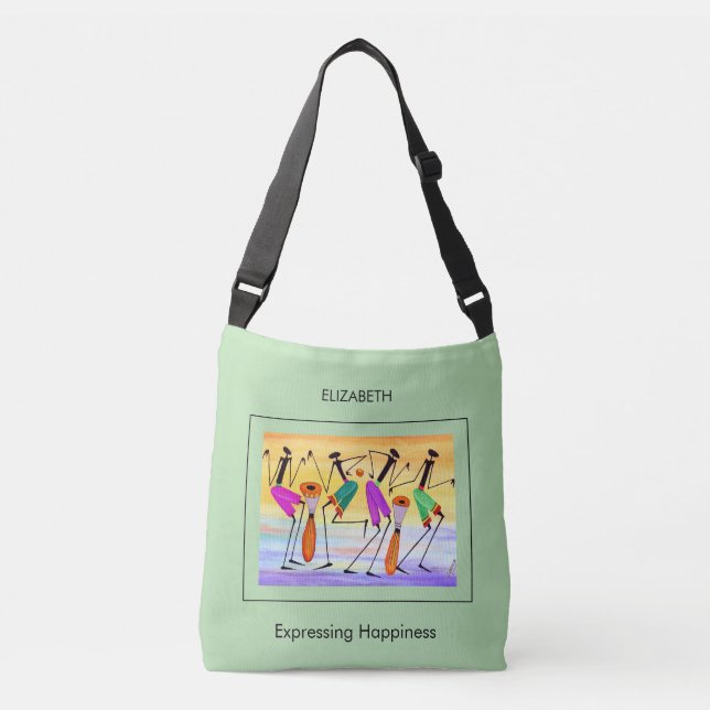 Sac Ajustable Art Moderne, Art Africain, Exprimer Le Bonheur (Devant)