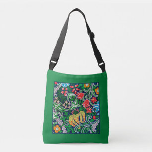 Sac Ajustable Art Nouveau Jacobean Floral, Vert émeraude