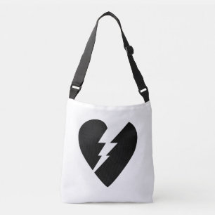 Sac Ajustable Art vectoriel de cœur brisé noir et blanc