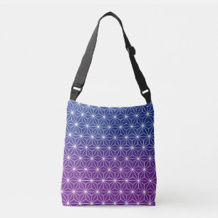 Sac Ajustable Asanoha japonais traditionnel Imprimé bleu & viol
