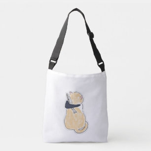 Sac Ajustable Autocollant vinyle de chat mignon aquarelle tenant