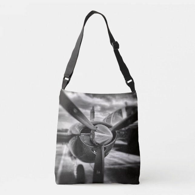 Sac Ajustable Avion propulseur noir et blanc (Dos)