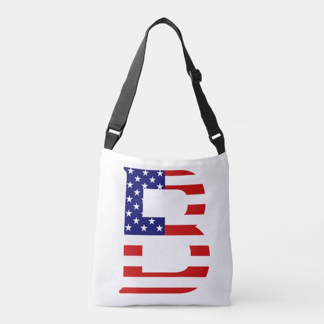 Sac Ajustable B Monogramme superposé sur le drapeau américain cb (Devant)