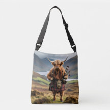 Bagpiper de vache écossaise Highland