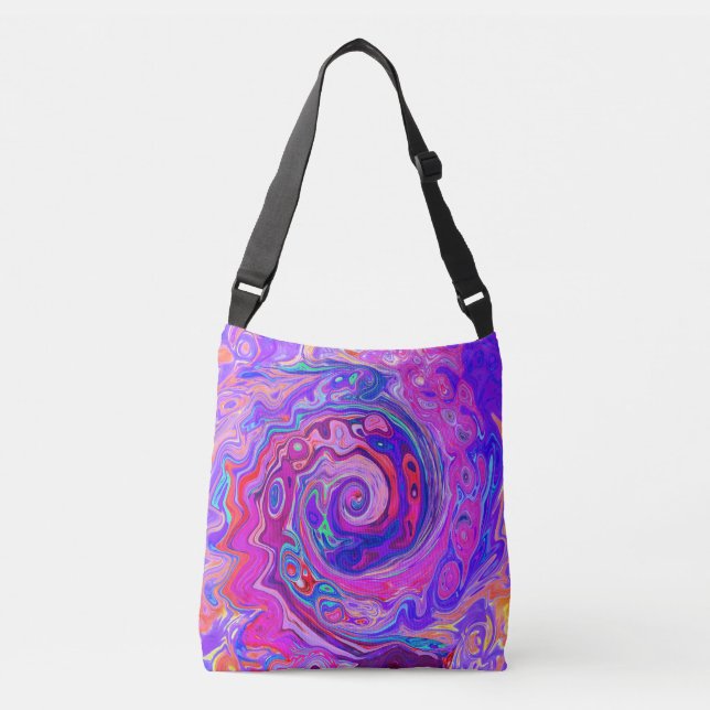 Sac Ajustable Balayage Abstrait rétro violet et orange (Devant)