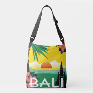 Sac Ajustable Bali Indonésie illustration vintage coucher de sol