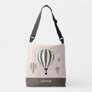 Sac Ajustable Ballons chauds Brown et blancs sur beige et marron