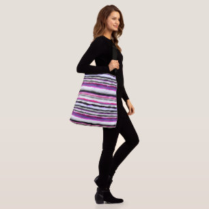 Sac Ajustable Bandes abstraites roses, blanches et grises
