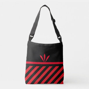 Sac Ajustable Bandes diagonales noires et rouges modernes avec p