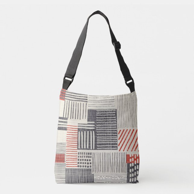 Sac Ajustable Bandes géométriques dessinées à la main, motif san (Devant)