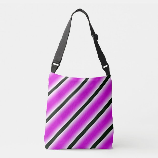 Sac Ajustable Bandes noires et blanches roses chaudes (Devant)